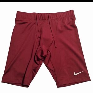 NIKE  Dri-Fit Running Half Tight Shorts (CV2727-610) Maroon  new